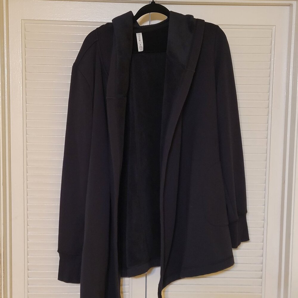 Ideology Woman Blk Long Sleeve Open Sweatshirt Hoodie Size XL.Same Day Shipping.